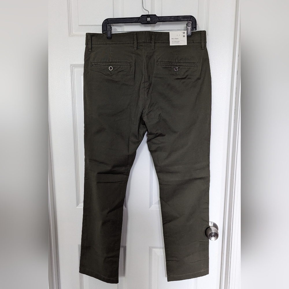 🥳3 for $20🥳 Goodfellow & Co Men's Classic Slim Green Chinos - Picture 2 of 6